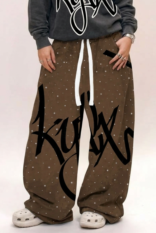 Kylx brown baggy sweatpants
